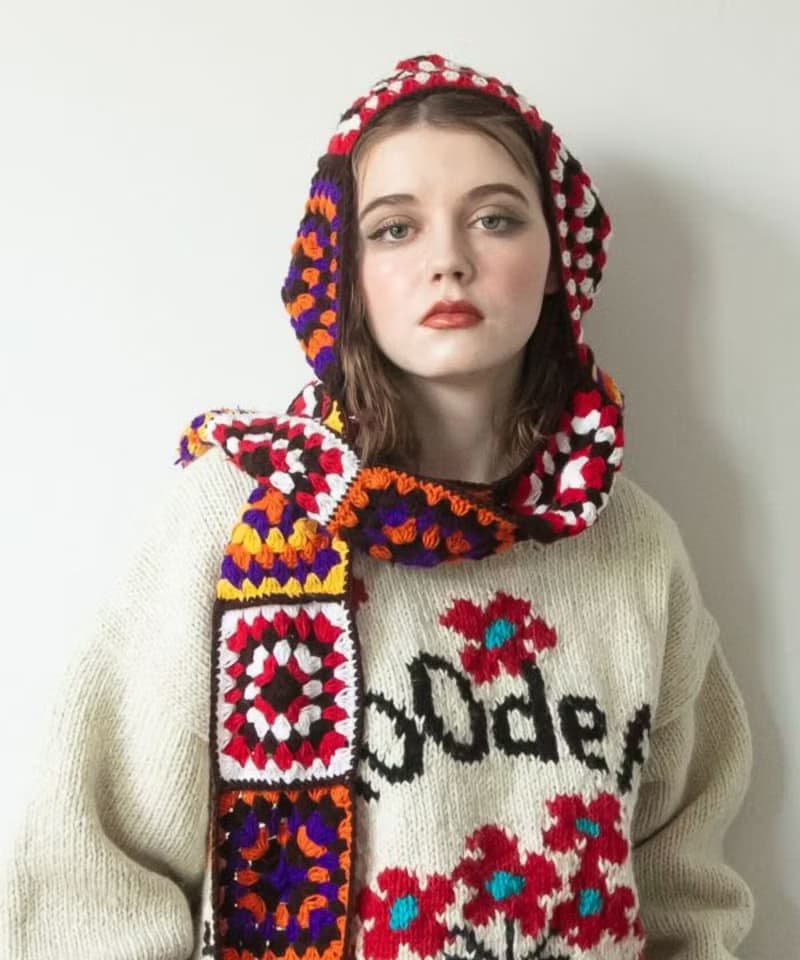 【熱門預購】手編連帽圍巾 NSRP5303