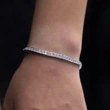 Wbj 4mm包鑲公主方網球手鏈 滿鑽手鍊 手環