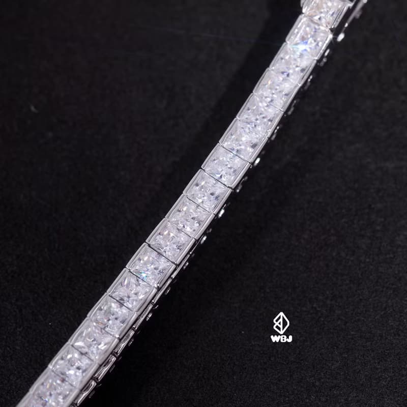 Wbj 4mm包鑲公主方網球手鏈 滿鑽手鍊 手環