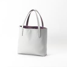 內外雙色翻轉手提包 淺灰 X 薰衣紫