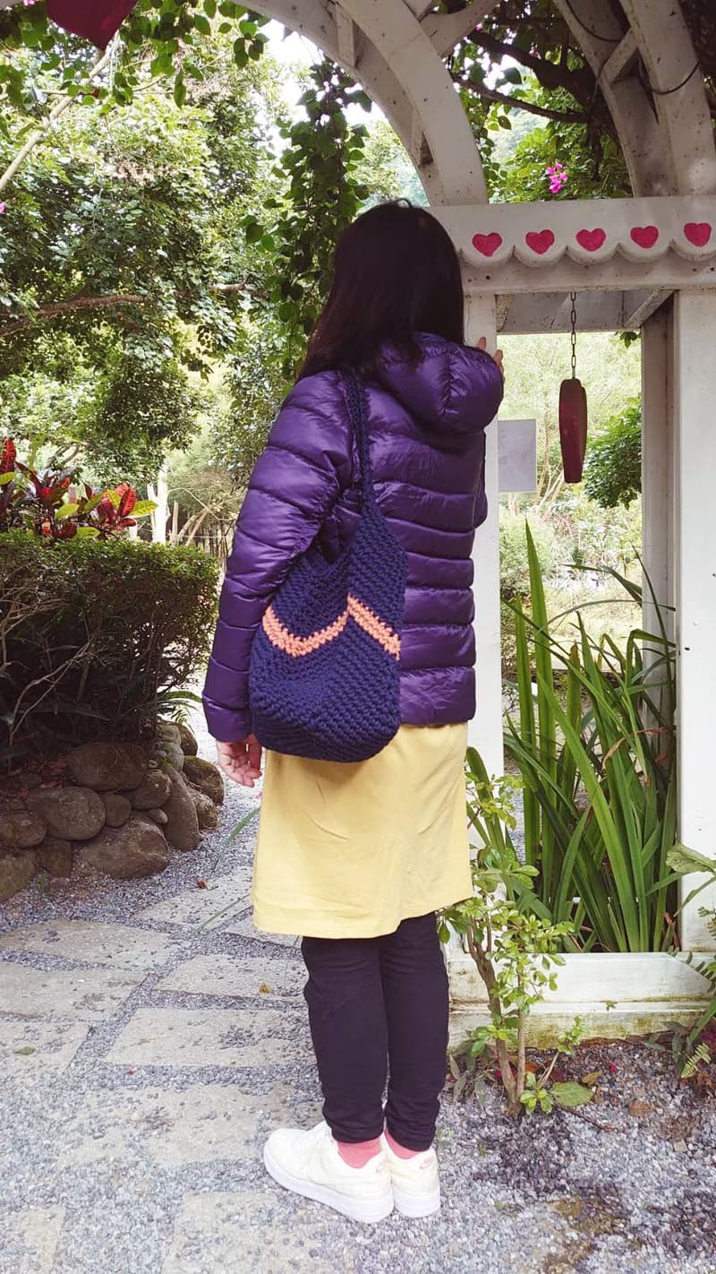手工撞色鉤織側肩包【Crochet bag】