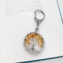能量水晶‧許願樹丨黃水晶 手作 招財小物 捕夢網吊飾 鑰匙扣