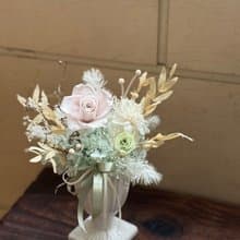 永生盆花 灰藍綠色 乾燥花 永生花 開幕盆花 新居落成花禮 桌花