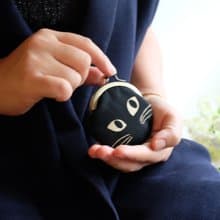 最萌貼心禮*黑貓咪你包XS 京都匠人純絹口金包/愛不釋手 就是可愛