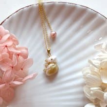 巴洛克珍珠獨風格個性小恐龍可調教項鏈