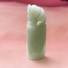 【招財神獸】淡綠翡翠貔貅玉印章 | 天然緬甸玉翡翠A貨 | 送禮
