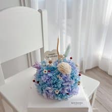 Journee夢幻藍紫小花蛋糕禮盒 永生花乾燥花蛋糕乾燥花束