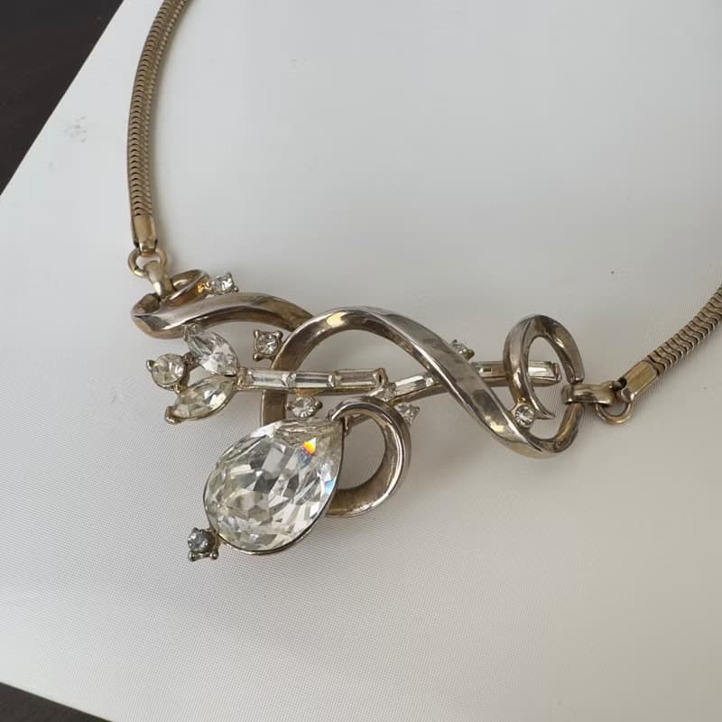 Rare Crown Trifari Antique necklace design by A.Philippe Signed US Patent 1950s
