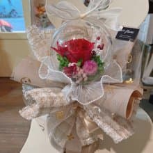 高質感波波球小香風永生花束 情人節/求婚告白/結婚賀禮/母親節
