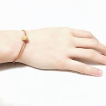 香氛石真皮手工手鍊-黃色香氛石 淺棕皮繩 細版百搭 不鏽鋼延長鍊