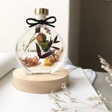 夏日橘 迷你玫瑰 永生花浮游花夜燈 畢業 生日 情人節週年