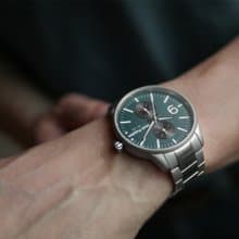 Hush Puppies 復刻雙眼多功能腕錶(HP7146)-木綠