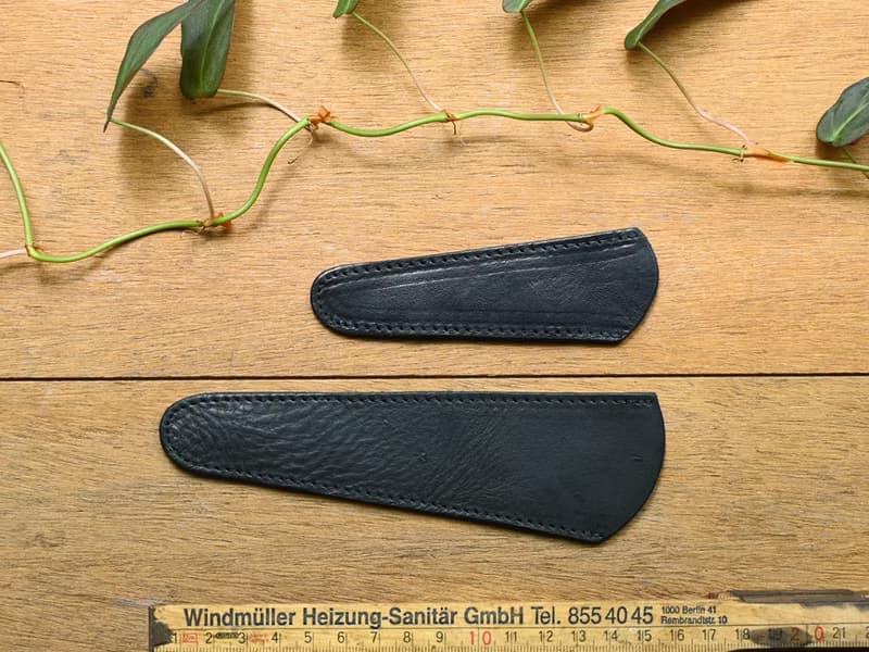 簡約黑色手工真皮剪刀套 (禮物包裝)