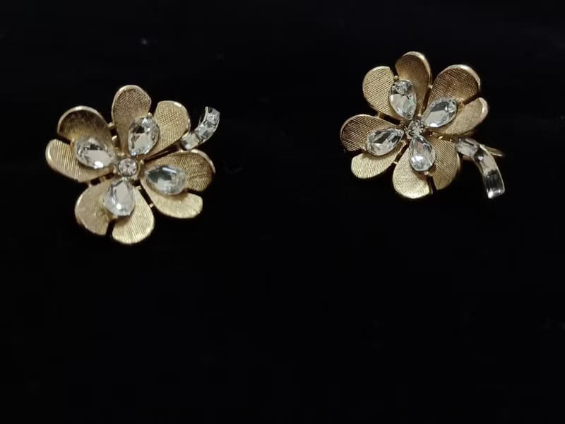 vintage jewelry 古董Trifari  萊茵幸運草 夾式耳環