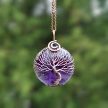 Amethyst Tree Of Life Pendant: Pisces Necklace for February Birthdays, Amulet