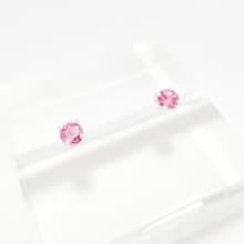 / 薄桜 / 圓形粉紅碧璽925純銀耳環