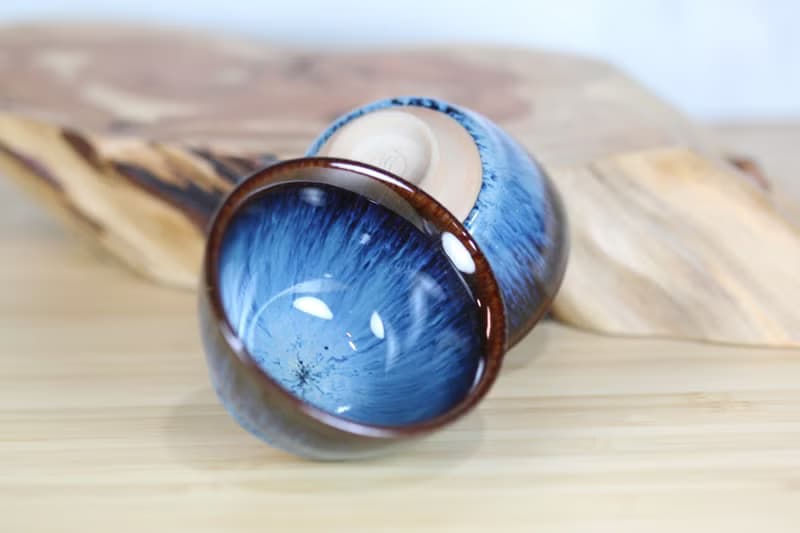 【母親節禮物】50ml 湛海 天目釉 中式小茶杯 鶯歌葉敏祥作品
