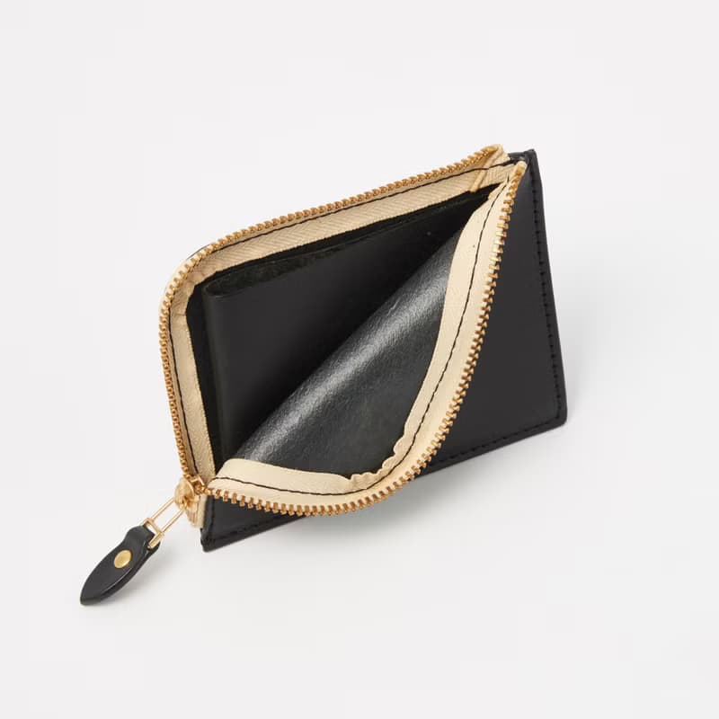 L型拉鍊零錢包L Zip Coin Wallet / 黑 Black / 免費刻字