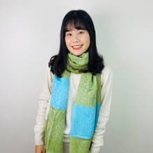 【換季特賣】綠地映藍天100% Cashmere輕薄款圍巾 售出概不退貨