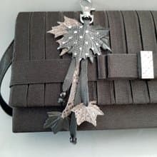 Maple Leaf Keychain Leather tassel charm Leather Pendant