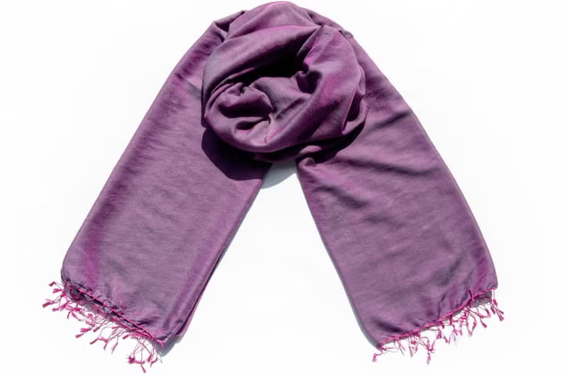 喀什米爾Cashmere 編織羊絨圍巾 羊毛真絲披巾 戒指絨披肩-雙色