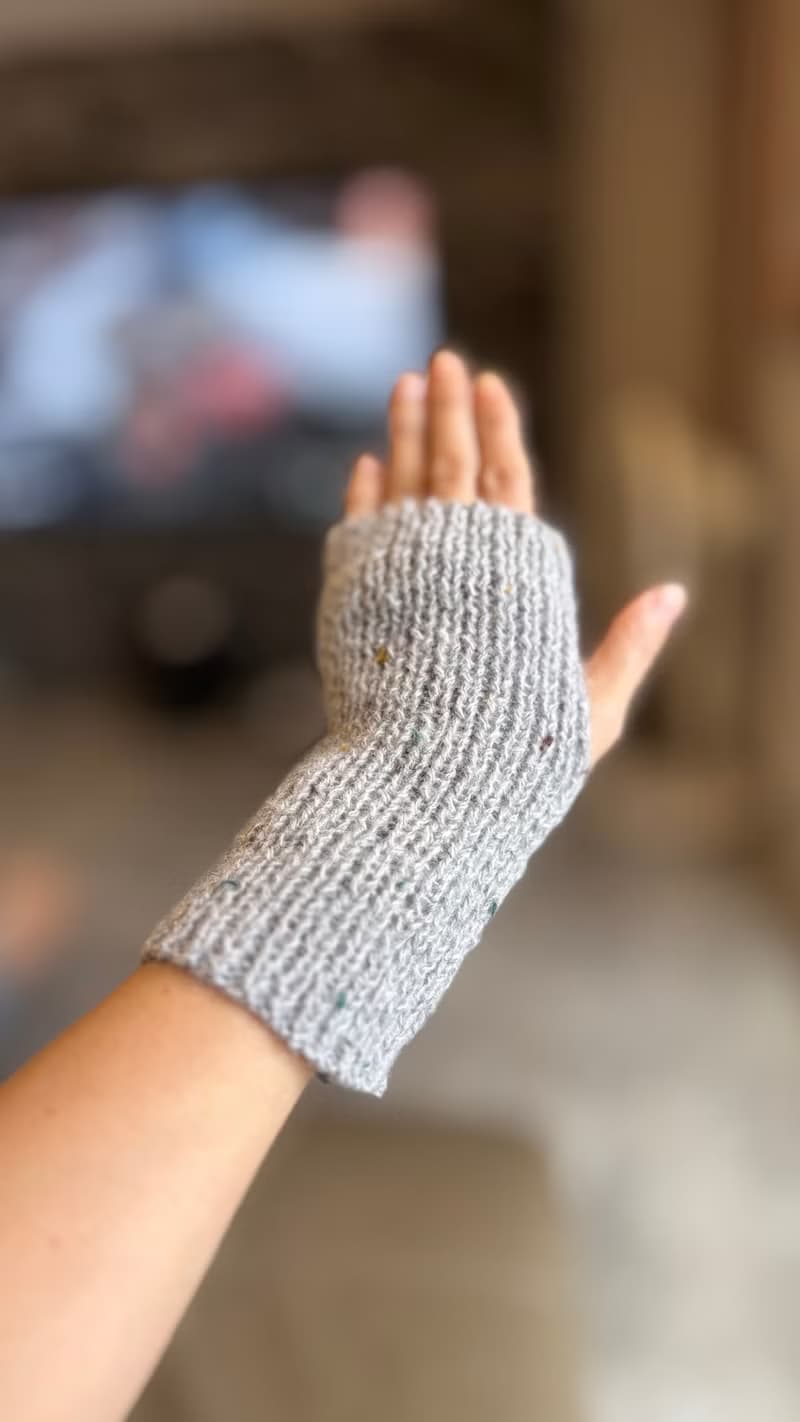 秋冬新款 手織羊絨馬海毛 防寒 半指手套 護腕套
