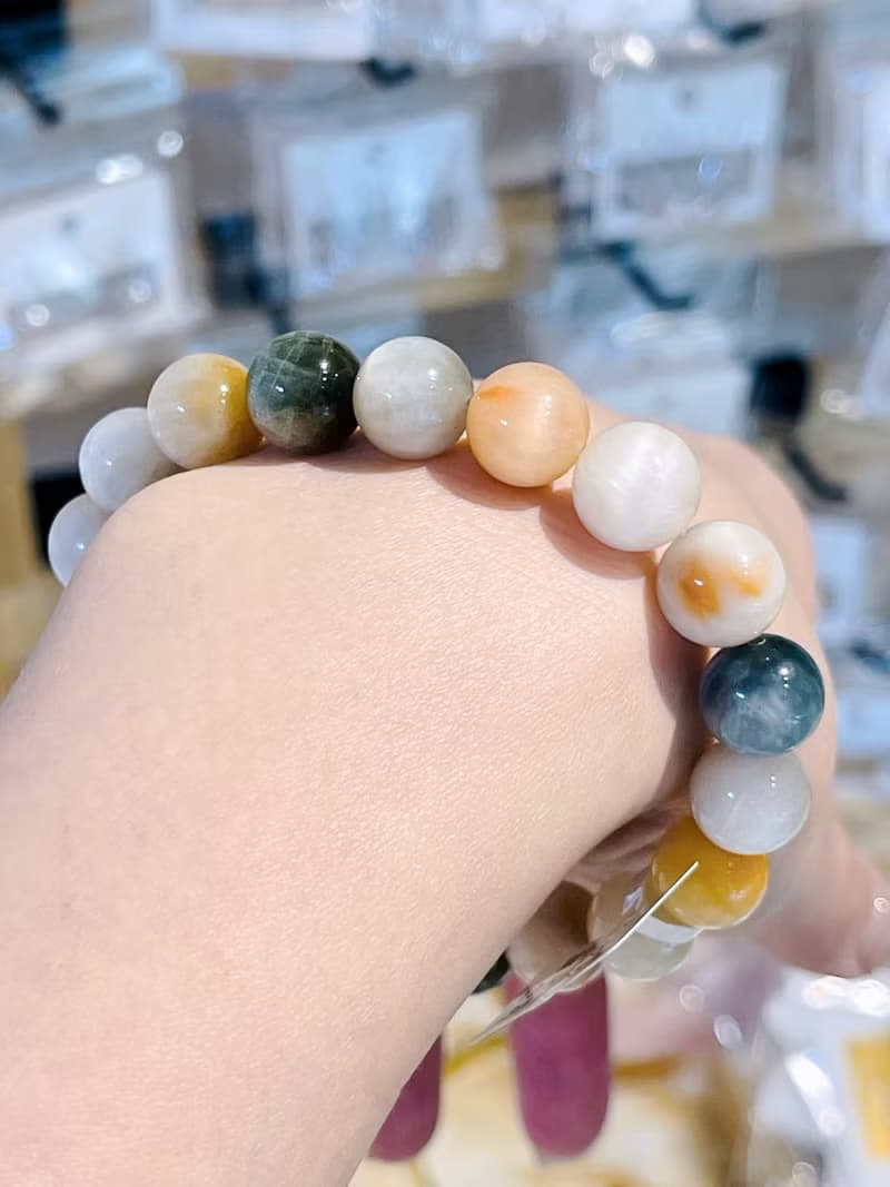 小精品貓眼稀有灰兔毛彩串毛兔毛水晶10.5mm31.49g淨化磁場療癒能