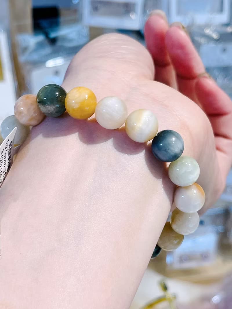 小精品貓眼稀有灰兔毛彩串毛兔毛水晶10.5mm31.49g淨化磁場療癒能