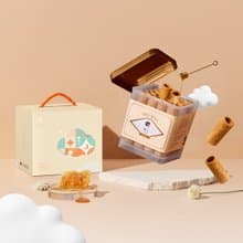 實心蛋捲 | 雲朵心語粹蛋捲提盒 - 蜂蜜 32 入