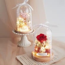 永生花|浪漫小夜燈永生玫瑰花盅|萬用 祝賀 生日 情人節 交換禮物