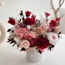 紅粉永生盆花 喜慶永生盆花 永生玫瑰花 開幕盆花 祝賀花禮 結婚