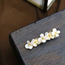 髮夾水晶花_圓花排髮夾 (白色) _光點飾品
