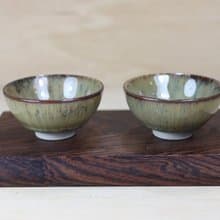 【送禮好物】60ml 沙瀑 天目釉 圓滿對杯 鶯歌名家葉敏祥作品
