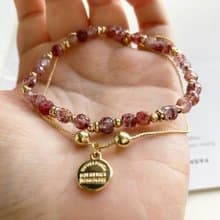 草莓晶搭配伸縮金屬配鍊 提升人緣及自信心