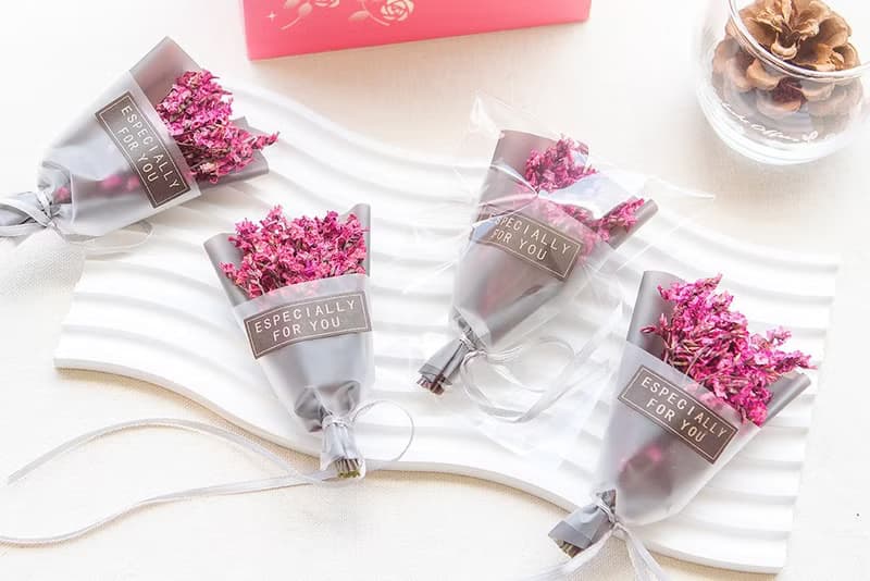 教師節禮物推薦 送禮組合禮袋E款 棒裝圓型米香+迷你乾燥花束