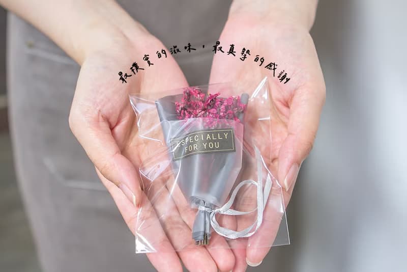 教師節禮物推薦 送禮組合禮袋E款 棒裝圓型米香+迷你乾燥花束