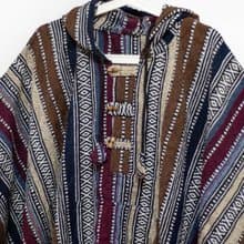 印地安民族風流蘇斗篷/波希米亞斗篷披肩/棉麻連帽斗篷-咖摩洛哥