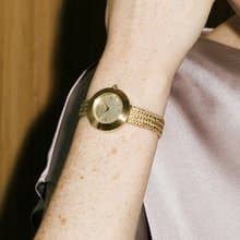 【Ven & Qu】Volante 金色腕錶 29mm 網狀不鏽鋼錶帶