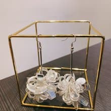 手工樹酯耳環 透明煙花