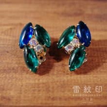Juliana D&E 美國 鑲嵌 高品質萊茵石 夾式耳環 復古 飾品 70年代