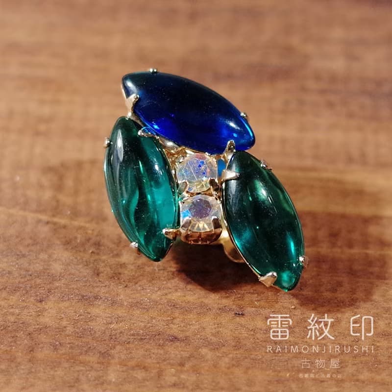 Juliana D&E 美國 鑲嵌 高品質萊茵石 夾式耳環 復古 飾品 70年代