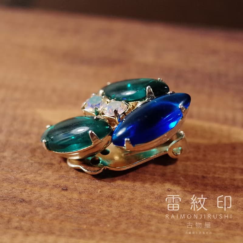 Juliana D&E 美國 鑲嵌 高品質萊茵石 夾式耳環 復古 飾品 70年代
