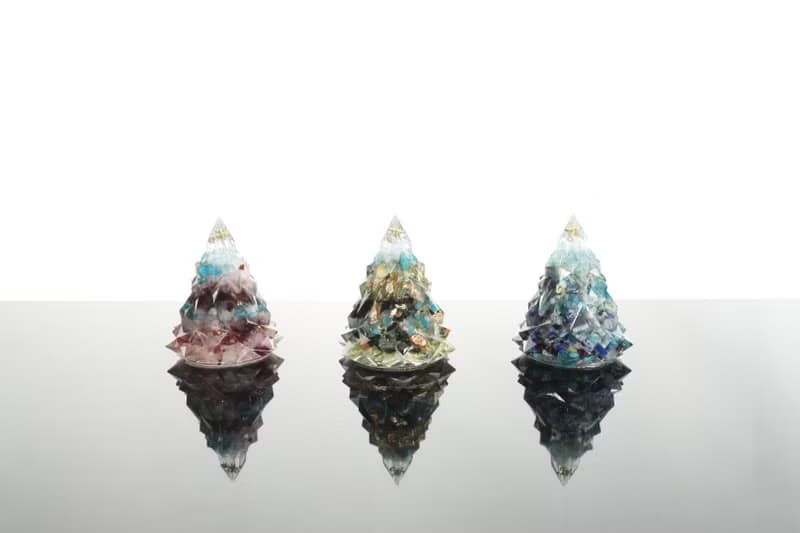 【情人節禮物】藍色細雪水晶聖誕樹小夜燈-奧剛能量樹/療癒寶石交