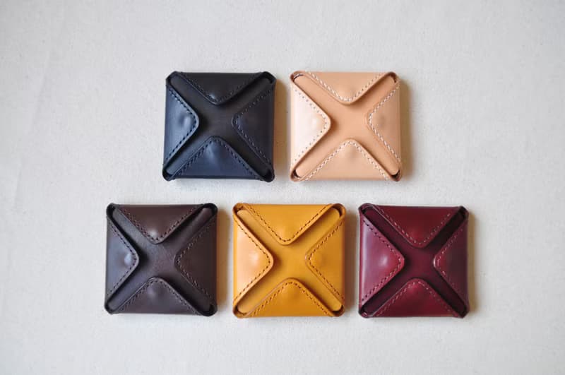 四方多開口皮革零錢包-原色