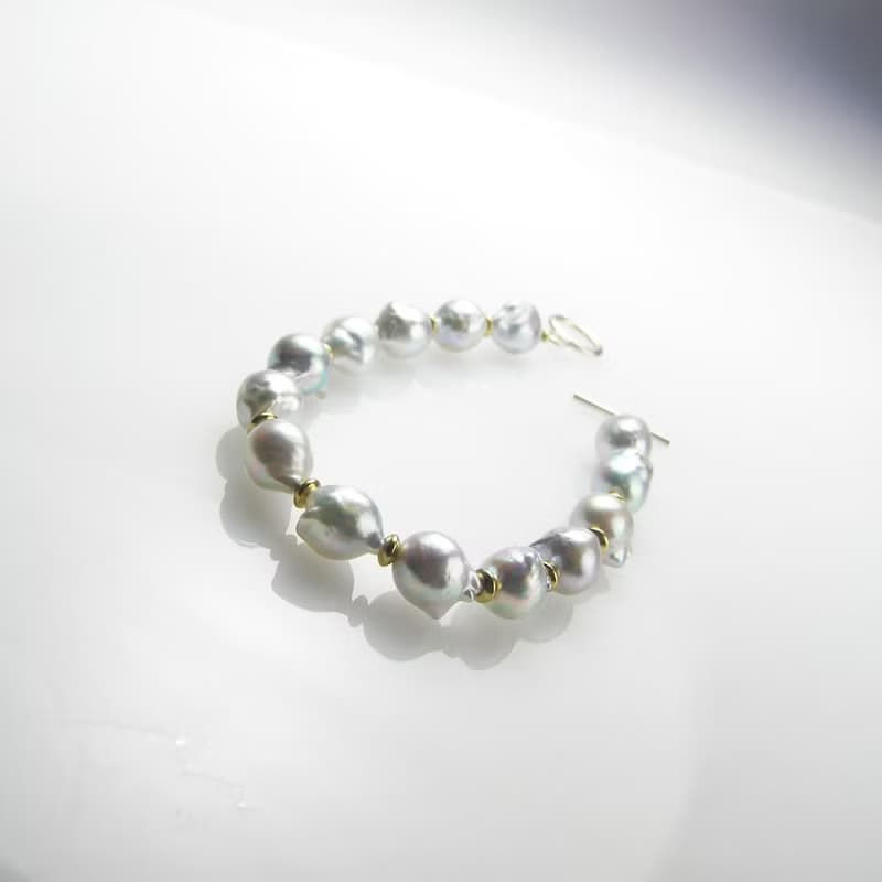 珍珠手鏈 日本珍珠 銀白珠 稀缺限量 高質感 不規則