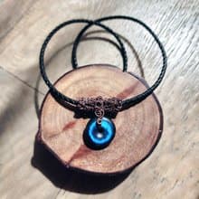 【曲水辰手作】拉長石金屬線編織項鍊