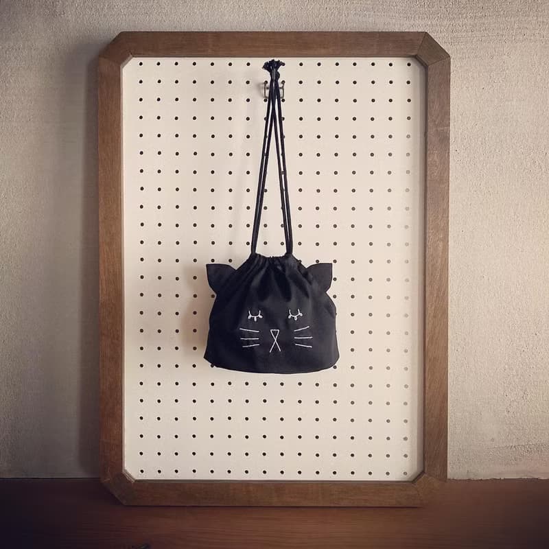 お弁当袋 黒ねこ巾着