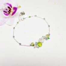 優雅小妞系列~橄欖石 - 托帕石純銀手鍊  Peridot  Topaz 免費【