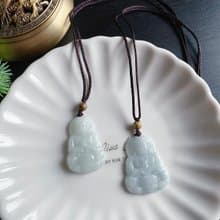 天然緬甸玉翡翠 觀音 菩薩 禮物 玉墜 項鍊 吊飾 保平安 健康佛像