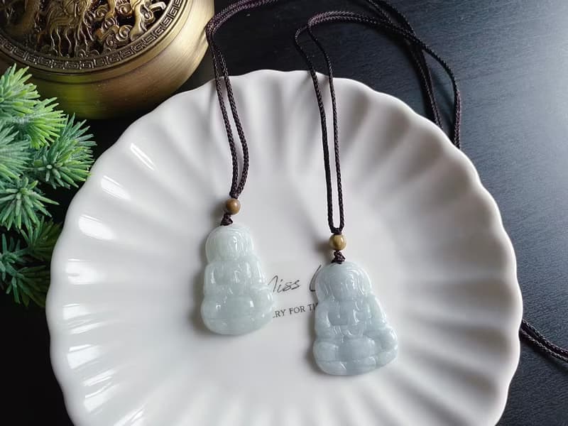 天然緬甸玉翡翠 觀音 菩薩 禮物 玉墜 項鍊 吊飾 保平安 健康